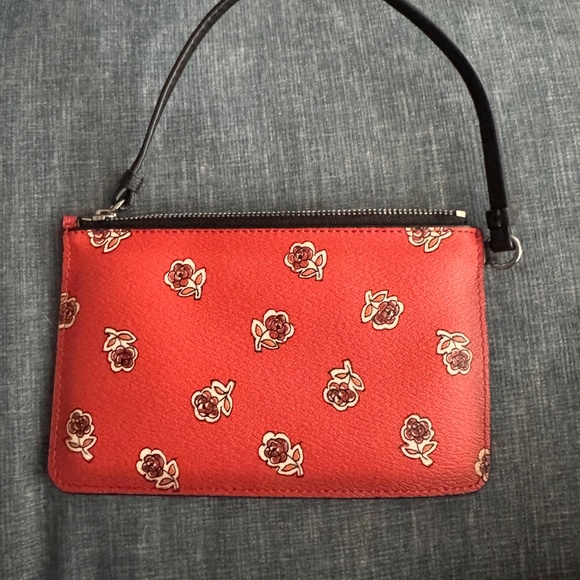 Coach Red Floral Wristlet - Picture 2 of 3